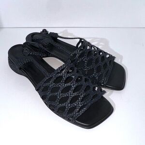 Hereu Black Alzira Raffia Sandals